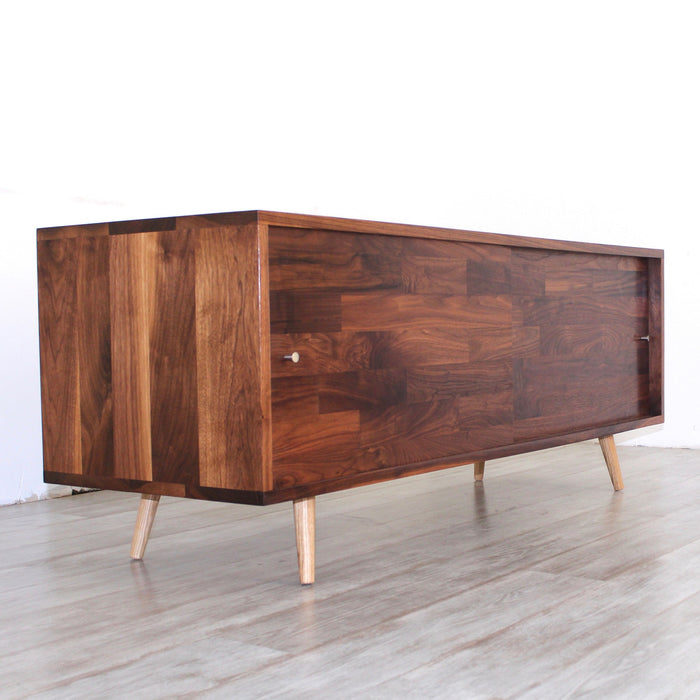 Low Walnut Mid Century Media Console - JeremiahCollection - 1